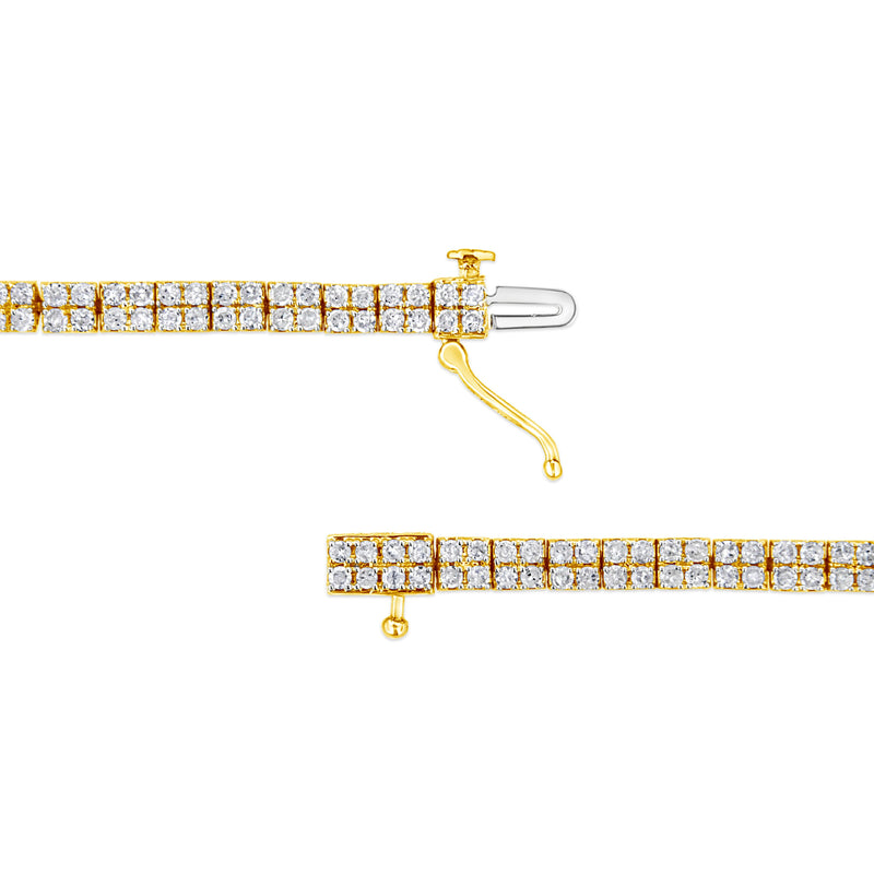 Bids.com 14K Yellow Gold Plated .925 Sterling Silver 3.0 Cttw Diamond Link Bracelet (K-L Color, I2-I3 Clarity) - 7.25" Bracelets White Smoke Yellow.Sterling Silver / 7.25
