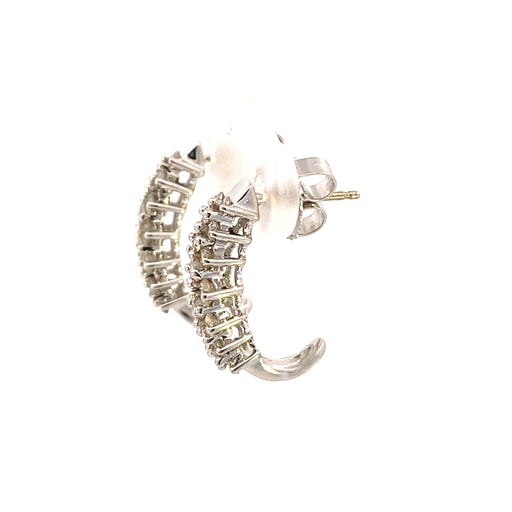 Bids.com 1.09ct Diamond Diamond Hoop Earrings 14KT White Gold Earrings White Smoke