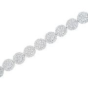 Bids.com 14K White Gold 3-3/4 Cttw Round-Brilliant Cut Diamond 7-1/4" Round Cluster Links Tennis Bracelet (I-J Color, SI2-I1 Clarity) Bracelets White Smoke White.Gold / 7.25