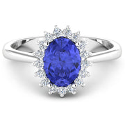 Bids.com 1.92 Carat Genuine Tanzanite and White Diamond 14K White Gold Ring Rings White Smoke size 6.00,size 7.00,size 8.00,size 9.00