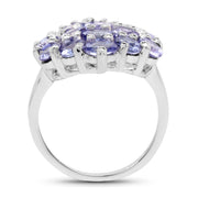 Bids.com 5.28 Carat Genuine Tanzanite .925 Sterling Silver Ring Rings White Smoke size 8.00,size 6.50,size 6.00,size 7.00,size 9.00,size 5.00