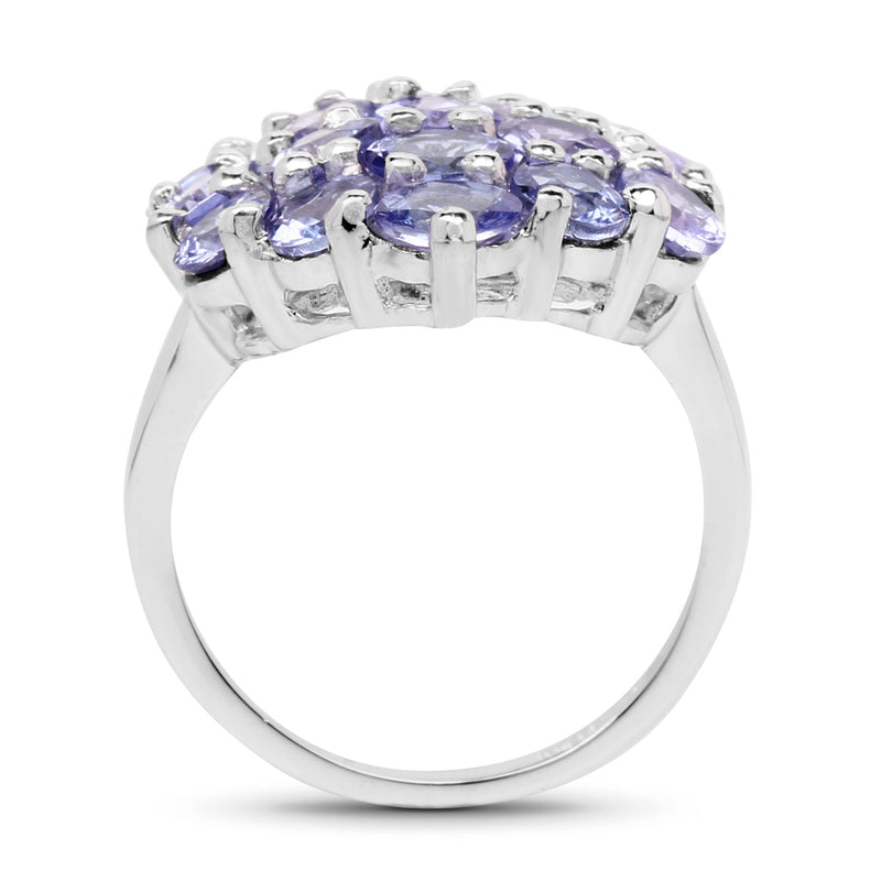 Bids.com 5.28 Carat Genuine Tanzanite .925 Sterling Silver Ring Rings White Smoke size 8.00,size 6.50,size 6.00,size 7.00,size 9.00,size 5.00