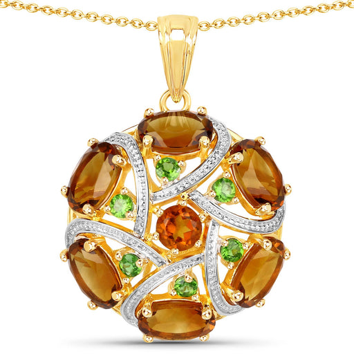Bids.com 6.87 Carat Genuine Multi Stones .925 Sterling Silver Pendant Pendants White Smoke