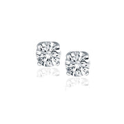 Bids.com 14k White Gold Diamond Four Prong Stud Earrings (1 cttw) Earrings White Smoke White Gold