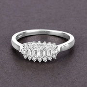 Bids.com 0.37 Carat Genuine White Diamond 14K White Gold Ring (E-F Color, VS-SI Clarity) Rings Dim Gray size 8.00