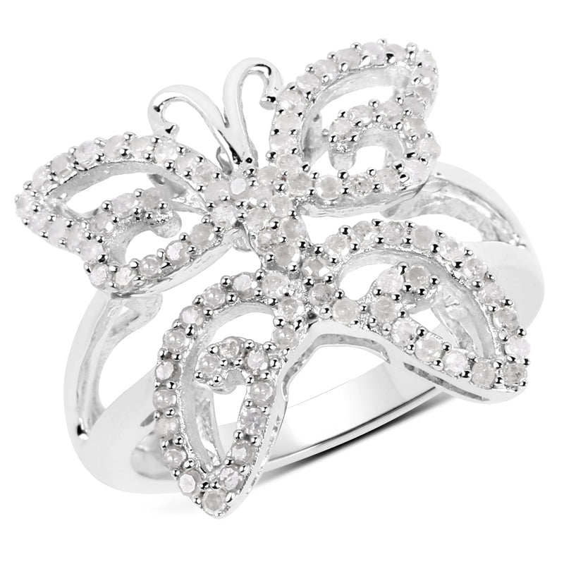 Bids.com 0.58 Carat Genuine White Diamond .925 Sterling Silver Ring Rings White Smoke size 8.00,size 6.00,size 7.00,size 9.00