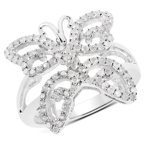 Bids.com 0.58 Carat Genuine White Diamond .925 Sterling Silver Ring Rings White Smoke size 8.00,size 6.00,size 7.00,size 9.00