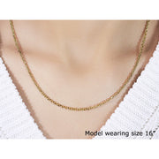 Bids.com 2.6mm 14k Yellow Gold Diamond Cut Cable Link Chain Necklaces Tan 18 / Yellow Gold,20 / Yellow Gold,22 / Yellow Gold,24 / Yellow Gold