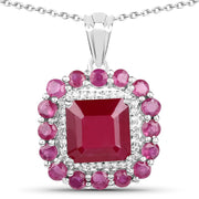Bids.com 8.48 Carat Glass Filled Ruby and White Topaz .925 Sterling Silver Pendant Pendants White Smoke