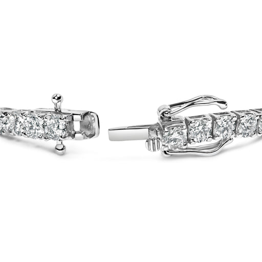 Bids.com 14K White Gold 5.00 Cttw Prong Set Lab Grown Round Diamond Classic Tennis Bracelet (F-G Color, VS2-SI1 Clarity) - 7.25" Bracelets White Smoke White.Gold / 7