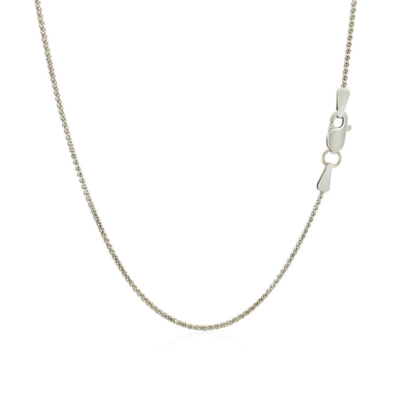 Bids.com 14k White Gold Diamond Cut Round Wheat Chain 1.0mm Necklaces White Smoke 16 / White Gold,18 / White Gold,20 / White Gold,One / White Gold