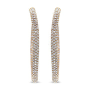 Bids.com 18K Rose Gold 6.90 Cttw Pave Set Diamond Inside Out Eternity Hoop Earrings (F-G Color, VS1-VS2 Clarity) Earrings White Smoke Rose.Gold / 6.9