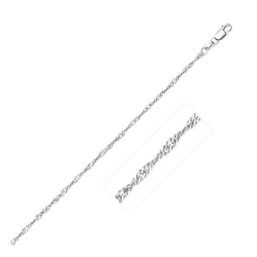 Bids.com 14k White Gold Singapore Chain 1.7mm Necklaces White Smoke 16 / White Gold,18 / White Gold,20 / White Gold