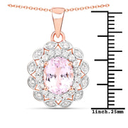 Bids.com 4.26 Carat Genuine Kunzite and White Topaz .925 Sterling Silver Pendant Pendants White Smoke
