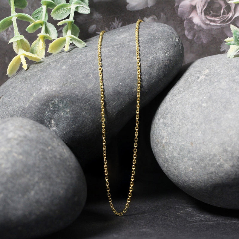 Bids.com 14k Yellow Gold Diamond Cut Cable Link Chain 1.4mm Necklaces Black 16 / Yellow Gold,18 / Yellow Gold,20 / Yellow Gold,24 / Yellow Gold,One / Yellow Gold