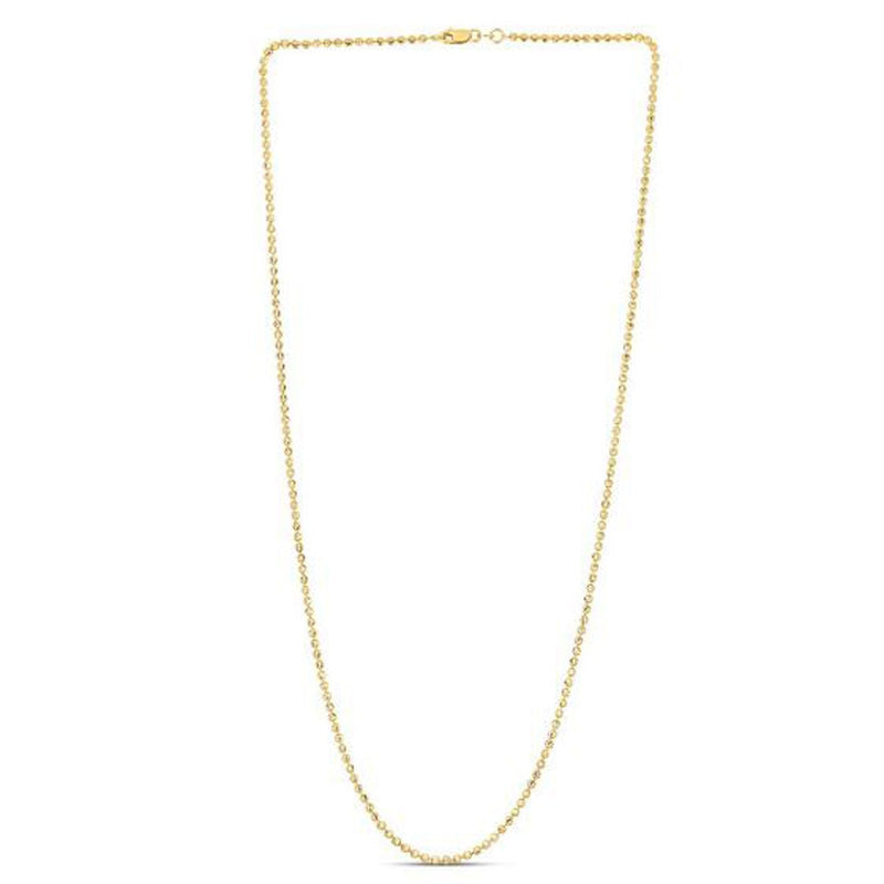 Bids.com Moon Cut Bead Chain in 14k Yellow Gold (2.00 mm) Necklaces White Smoke 16 / Yellow Gold,18 / Yellow Gold,20 / Yellow Gold,24 / Yellow Gold