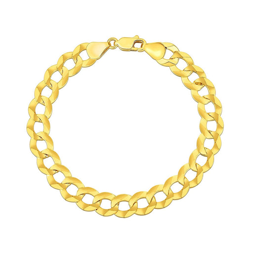 Bids.com 14k Yellow Gold Solid Curb Bracelet 10.0mm Bracelets White Smoke 8.5 / Yellow Gold