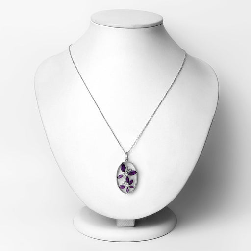 Bids.com 2.12 Carat Genuine Amethyst .925 Sterling Silver Pendant Pendants White Smoke