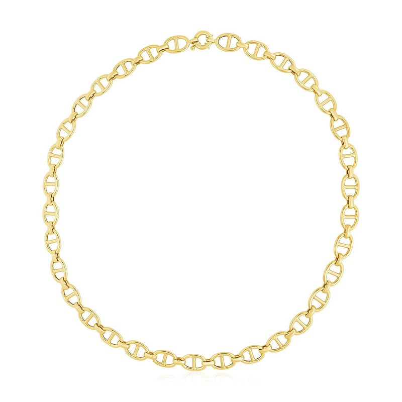 Bids.com 14k Yellow Gold High Polish Mariner Link Chain (8.8mm) Necklaces White Smoke 18 / Yellow Gold