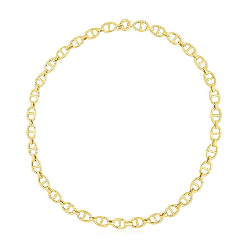 Bids.com 14k Yellow Gold High Polish Mariner Link Chain (8.8mm) Necklaces White Smoke 18 / Yellow Gold