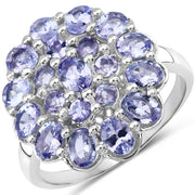 Bids.com 2.70 Carat Genuine Tanzanite .925 Sterling Silver Ring Rings White Smoke size 6.00,size 7.50,size 7.00,size 8.00,size 9.00,size 5.00