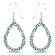 Bids.com 4.32 Carat Genuine London Blue Topaz .925 Sterling Silver Earrings Earrings White Smoke