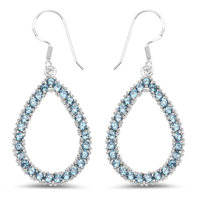 Bids.com 4.32 Carat Genuine London Blue Topaz .925 Sterling Silver Earrings Earrings White Smoke