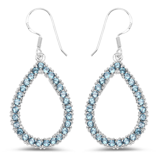 Bids.com 4.32 Carat Genuine London Blue Topaz .925 Sterling Silver Earrings Earrings White Smoke