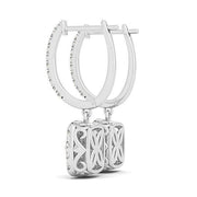 Bids.com 14k White Gold Double Halo Cushion Outer Shaped Diamond  Earrings (3/4 cttw) Earrings White Smoke White Gold