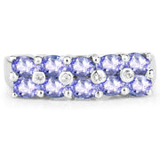 Bids.com 1.76 Carat Genuine Tanzanite and White Sapphire .925 Sterling Silver Ring Rings Lavender size 6.00,size 8.00,size 7.00,size 9.00
