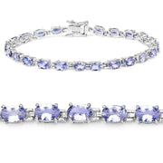 Bids.com 9.68 Carat Genuine Tanzanite .925 Sterling Silver Bracelet Bracelets White Smoke size 7.50,size 7.25,size 7.75
