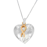Bids.com 10K Yellow Gold Over Silver Heart Pendant Necklace Necklaces White Smoke YellowWhite.Gold / 18