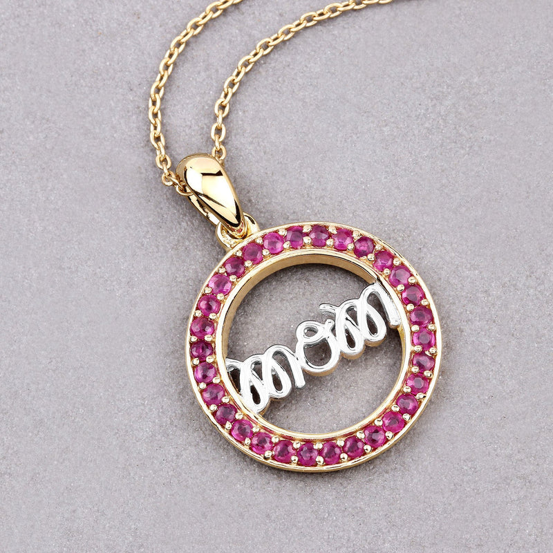 Bids.com 0.64 Carat Genuine Ruby .925 Sterling Silver Pendant Pendants Gray size 18.00