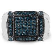 Bids.com 0.81 Carat Genuine Blue Diamond .925 Sterling Silver Ring Rings Light Gray size 7.00,size 8.00,size 6.00,size 5.00,size 9.00