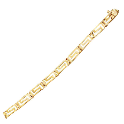 Bids.com 14k Yellow Gold Greek Fret Design Fancy Bracelet Bracelets White Smoke 7.25 / Yellow Gold
