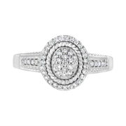 Bids.com .925 Sterling Silver 1/3 Cttw Pave Set Round-Cut Diamond Braided Halo Cocktail Ring (I-J Color, I2-I3 Clarity) - Size 7 Rings White Smoke 8 / White.Sterling Silver,6 / White.Sterling Silver,7 / White.Sterling Silver,9 / White.Sterling Silver,5 / White.Sterling Silver