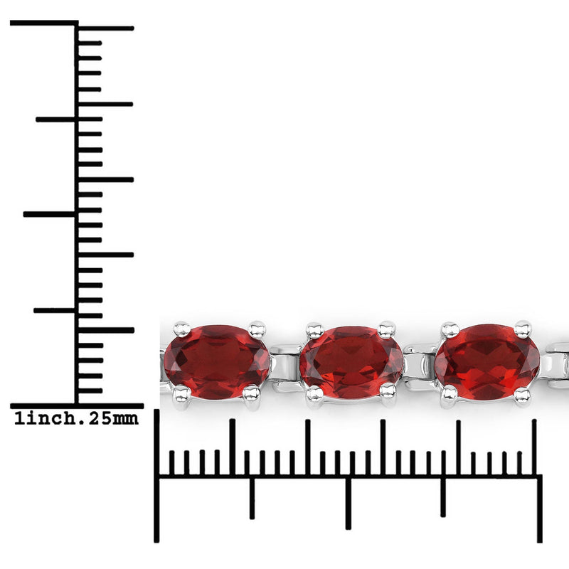 Bids.com 15.30 Carat Genuine Garnet .925 Sterling Silver Bracelet Bracelets White Smoke size 7.00