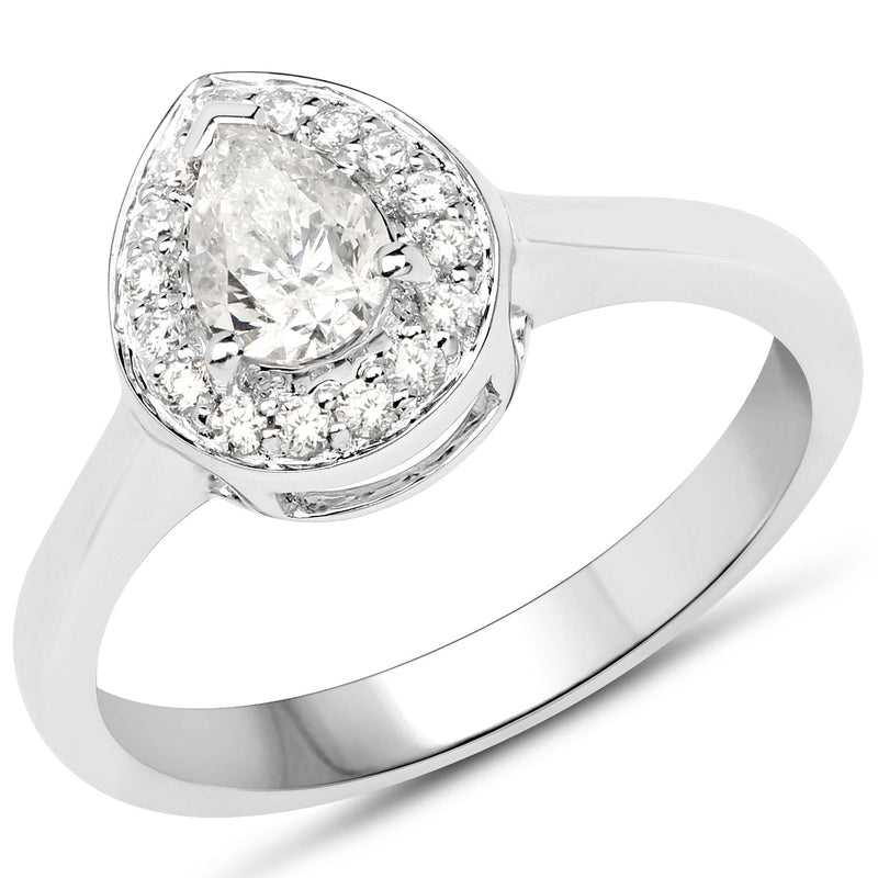Bids.com 14K White Gold 0.63 Carat Genuine White Diamond Ring Rings White Smoke size 7.00,size 6.00,size 8.00,size 5.00,size 9.00,size 10.00