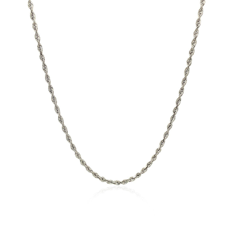 Bids.com 10k White Gold Solid Diamond Cut Rope Chain 1.5mm Necklaces White Smoke 16 / White Gold,18 / White Gold,20 / White Gold