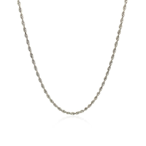 Bids.com 10k White Gold Solid Diamond Cut Rope Chain 1.5mm Necklaces White Smoke 16 / White Gold,18 / White Gold,20 / White Gold