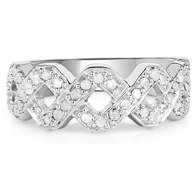 Bids.com 0.40 Carat Genuine White Diamond .925 Sterling Silver Ring Rings Light Gray size 6.00,size 7.00,size 8.00,size 9.00