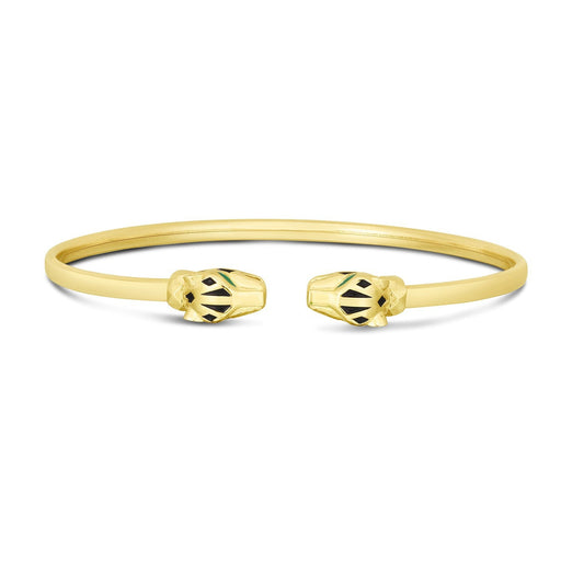 Bids.com 14k Yellow Gold Panther Bangle (3.00 mm) Bracelets White Smoke Yellow Gold