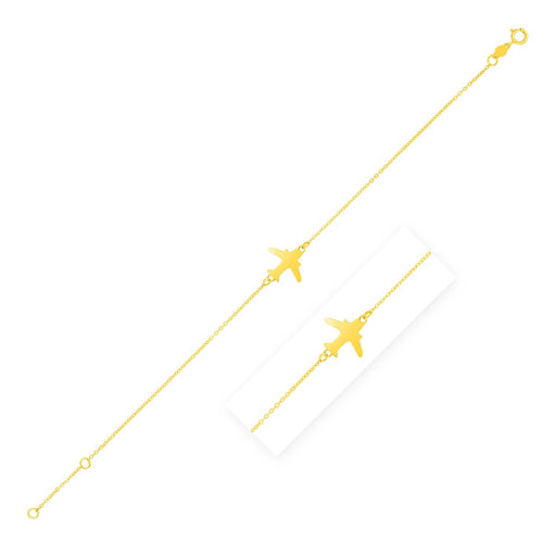 Bids.com 14K Yellow Gold Airplane Bracelet Bracelets White Smoke 7 / Yellow Gold