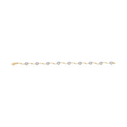 Bids.com 10k Two-Tone Gold 1/3 Cttw Diamond Pave Set Heart S-Link 7.25" Bracelet (I-J Color, I2-I3 Clarity) Bracelets Lavender YellowWhite.Gold / 7.25