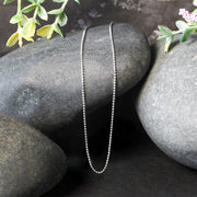 Bids.com 14k White Gold Bead Chain 1.0mm Necklaces Black 16 / White Gold,18 / White Gold,20 / White Gold