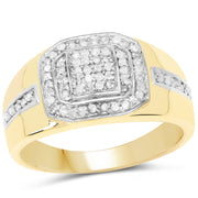 Bids.com 14K Yellow Gold Plated 0.29 Carat Genuine White Diamond .925 Sterling Silver Ring Rings White Smoke size 11.00,size 6.00,size 8.00,size 9.00,size 10.00,size 7.00