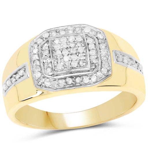 Bids.com 14K Yellow Gold Plated 0.29 Carat Genuine White Diamond .925 Sterling Silver Ring Rings White Smoke size 11.00,size 6.00,size 8.00,size 9.00,size 10.00,size 7.00