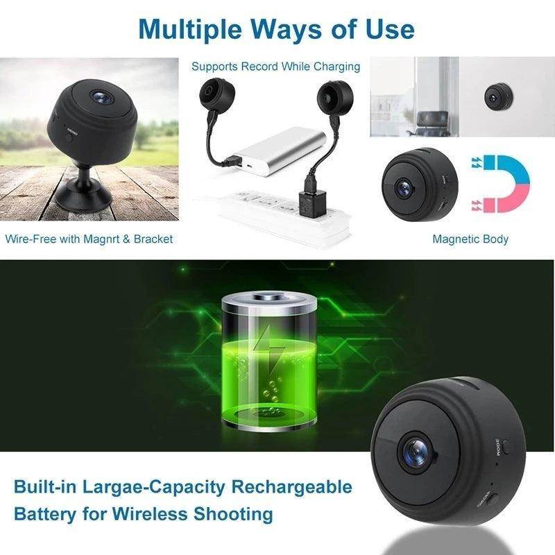 SmartPursue™ Mini Wireless Magnetic Security Camera Mini Camera White Smoke Camera Add 16G / USB,Camera Add 64G / USB,BLACK 128G memory card / USB,Black with 32G memory card / USB,Black with 64G memory card / USB,Black / USB
