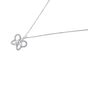 Bids.com .925 Sterling Silver 1/4 cttw Prong-Set Diamond Butterfly 18" Pendant Necklace (H-I Color, I1-I2 Clarity) Necklaces White Smoke White.Sterling Silver / 18