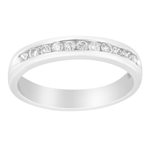 Bids.com 18K White Gold 1/4 Cttw Channel Set Brilliant Round-Cut Diamond Classic 11 Stone Wedding Band Ring (E-F Color, I1-I2 Clarity) - Size 5 Rings White Smoke 10 / 18k White Gold,8 / 18k White Gold,6 / White.Gold,5 / White.Gold,7 / White.Gold,9 / White.Gold